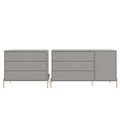 Manhattan Comfort Jasper Sideboard Dresser and Classic Dresser Set in Grey 2-612852